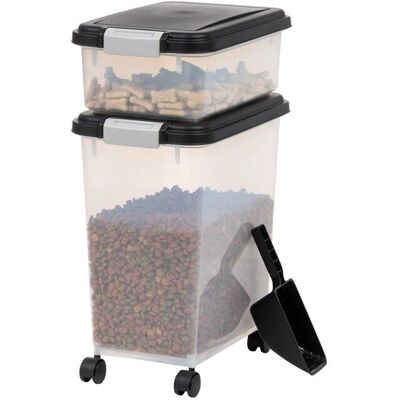 IRIS OHYAMA - Contenitore cibo per animali con ruote - 30L+10L - Nero IRIS OHYAMA - Contenitore cibo per animali con ruote - 30L+10L - Nero