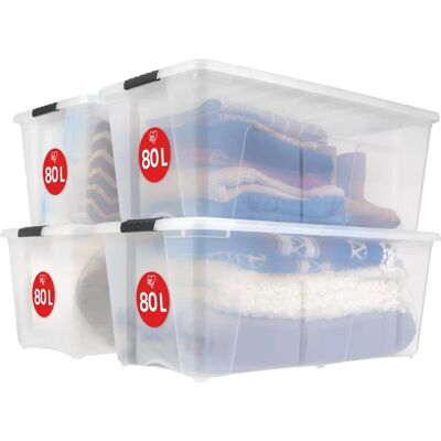 Iris Ohyama 45L Transparent Storage Box - Household Organizer Iris Ohyama 45L Transparent Storage Box - Household Organizer