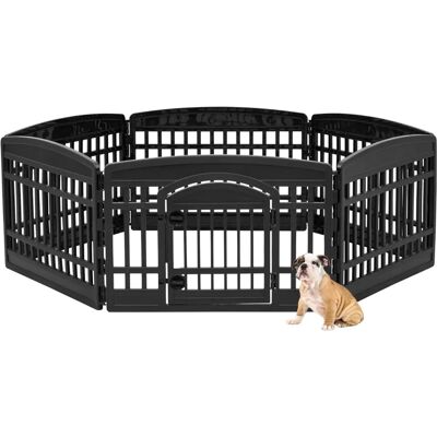 Recinto para mascotas Iris Ohyama - Modelo H60cm - Negro - Puerta con cerradura - Interior/Exterior Recinto para mascotas Iris Ohyama - Modelo H60cm - Negro - Puerta con cerradura - Interior/Exterior