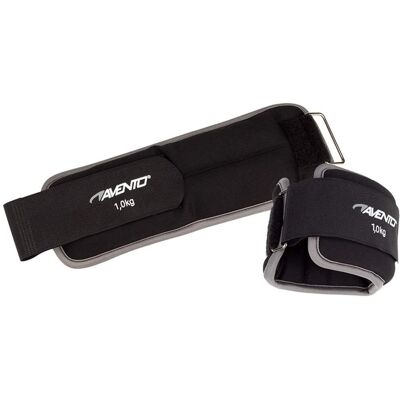 Conjunto de Pesas de Fitness Avento 2x1kg Neopreno Ajustable Muñequeras/Tobilleras Conjunto de Pesas de Fitness Avento 2x1kg Neopreno Ajustable Muñequeras/Tobilleras