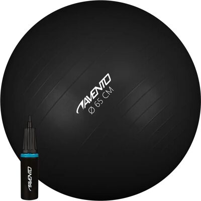 Avento Schwarz 65 cm Fitnessball mit Pumpe - Gym & Yoga Zubehör Avento Schwarz 65 cm Fitnessball mit Pumpe - Gym & Yoga Zubehör
