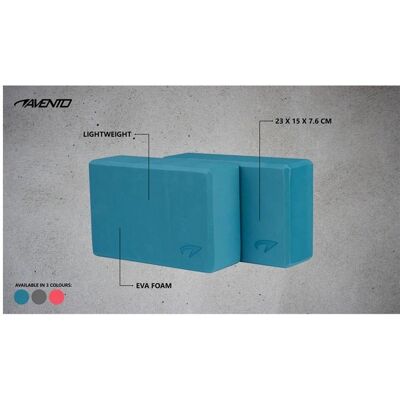 AVENTO Yogablokken Set - 2 Blauwe Schuimblokken AVENTO Yogablokken Set - 2 Blauwe Schuimblokken