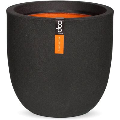 VidaXL Capi Egg Pflanzgefäß Urban Glatt 54x52cm Schwarz - Blumentopf VidaXL Capi Egg Pflanzgefäß Urban Glatt 54x52cm Schwarz - Blumentopf