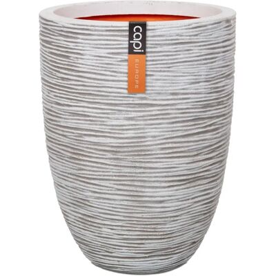 VidaXL Capi Elfenbein Blumenübertopf - Eleganter niedriger Rippen-Planter 36x47cm VidaXL Capi Elfenbein Blumenübertopf - Eleganter niedriger Rippen-Planter 36x47cm