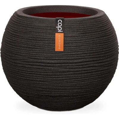 Capi Zwart Rib Planter - 62x48cm - Voor Binnen en Buiten Capi Zwart Rib Planter - 62x48cm - Voor Binnen en Buiten