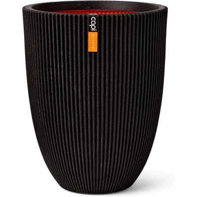 vidaXL Vase Groove Elegant 46x58 cm Schwarz - Vase vidaXL Vase Groove Elegant 46x58 cm Schwarz - Vase
