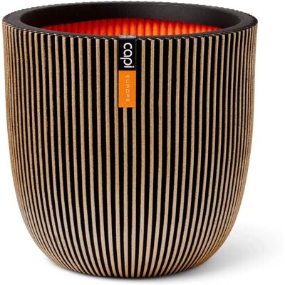 vidaXL Schwarzer und Goldener Groove Pflanzgefäß - 35x34 cm - Pflanzgefäß vidaXL Schwarzer und Goldener Groove Pflanzgefäß - 35x34 cm - Pflanzgefäß