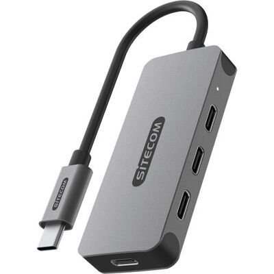 Sitecom CN-5011 USB-C Hub - 4 Ports, Dockingstation, 5000 Mbit/s, Schwarz, Grau Sitecom CN-5011 USB-C Hub - 4 Ports, Dockingstation, 5000 Mbit/s, Schwarz, Grau