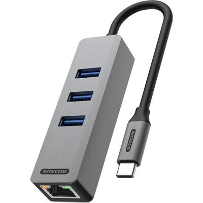 Sitecom - AD-1008 - USB-C Ethernet - 3x USB - Hub USB Sitecom - AD-1008 - USB-C Ethernet - 3x USB - Hub USB