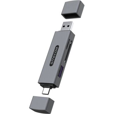 Sitecom MD-1012 USB-A/USB-C Kaartslezer - Grijs Sitecom MD-1012 USB-A/USB-C Kaartslezer - Grijs