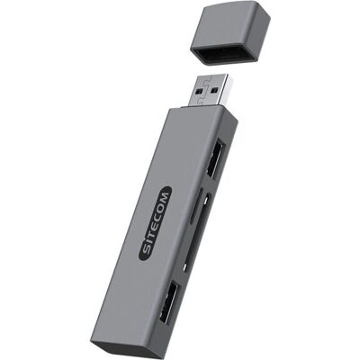 Leitor de cartões Sitecom MD-1013 - USB 2.0, Type-A/Type-C, Cinza Leitor de cartões Sitecom MD-1013 - USB 2.0, Type-A/Type-C, Cinza