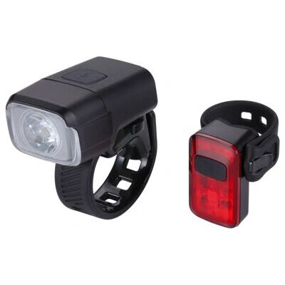 Zestaw świateł rowerowych NanoStrike 400 od BBB - Czarny Zestaw świateł rowerowych NanoStrike 400 od BBB - Czarny