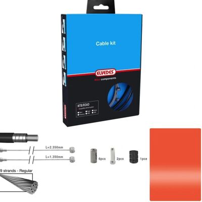 Elvedes Juego de cables de freno naranja - Set de cable de freno Elvedes Juego de cables de freno naranja - Set de cable de freno