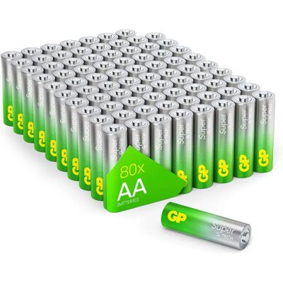 GP Batterien GP Super Alkaline AA 80 Stück - Zuverlässige Energie GP Batterien GP Super Alkaline AA 80 Stück - Zuverlässige Energie