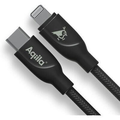 Aqiila Cablebird CB21 Svart - 1m USB-C till Lightning Kabel - Snabbladdning Aqiila Cablebird CB21 Svart - 1m USB-C till Lightning Kabel - Snabbladdning