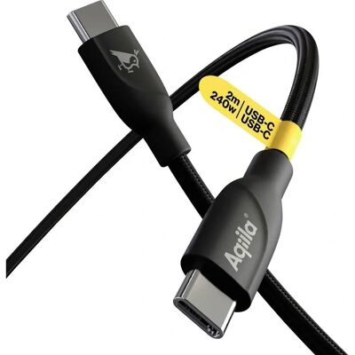 Aqiila CB12 USB-C Cable - 2m, Black - Fast Charging & Data Aqiila CB12 USB-C Cable - 2m, Black - Fast Charging & Data