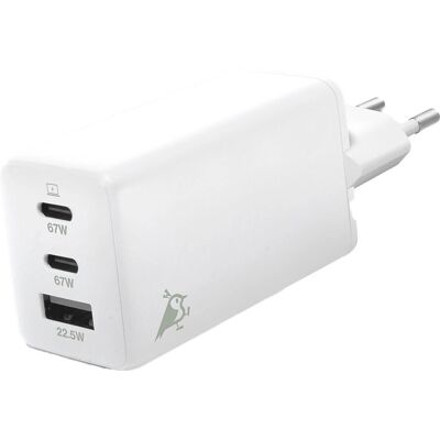 Aqiila W3 USB-Väggladdare 65W Snabbladdning - Vit Aqiila W3 USB-Väggladdare 65W Snabbladdning - Vit