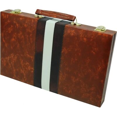 Étui à Backgammon HOT Games - 38cm Marron - Publicité Étui à Backgammon HOT Games - 38cm Marron - Publicité
