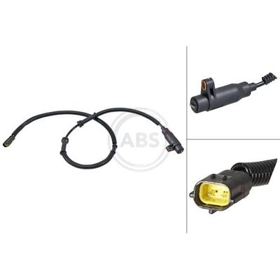 Sensor de Velocidad de Rueda A.B.S. - Naranja, cable 830mm - Para Kia Shuma Sensor de Velocidad de Rueda A.B.S. - Naranja, cable 830mm - Para Kia Shuma