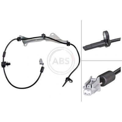 Sensore velocità ruota A.B.S. 31692 - Attivo, Grigio, Cavo 785mm Sensore velocità ruota A.B.S. 31692 - Attivo, Grigio, Cavo 785mm