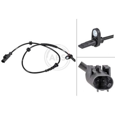 A.B.S. ABS Wheel Speed Sensor - 31834 - Active, Black, 28mm, 735mm A.B.S. ABS Wheel Speed Sensor - 31834 - Active, Black, 28mm, 735mm