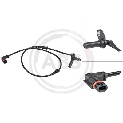 A.B.S. 32128 Hjulhastighedssensor - Aktiv, 720mm, Sort, Mercedes-Benz A.B.S. 32128 Hjulhastighedssensor - Aktiv, 720mm, Sort, Mercedes-Benz