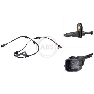 Sensore velocità ruota A.B.S. 32298 - Attivo, 1155mm, Nero Sensore velocità ruota A.B.S. 32298 - Attivo, 1155mm, Nero