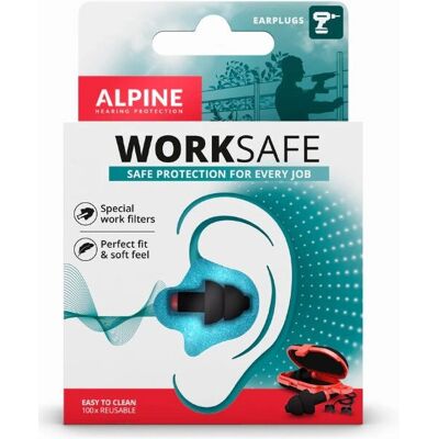 Alpine WorkSafe Herbruikbare Oordoppen - Gehoorbescherming Alpine WorkSafe Herbruikbare Oordoppen - Gehoorbescherming