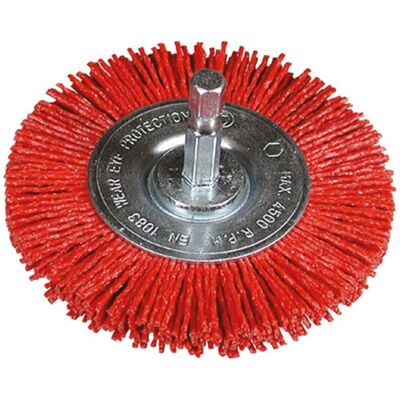 Hikoki Widerstandsfähige Nylon-Schleifbürste für Metall - Rund, Ø75mm, K180, 6 Stk Hikoki Widerstandsfähige Nylon-Schleifbürste für Metall - Rund, Ø75mm, K180, 6 Stk