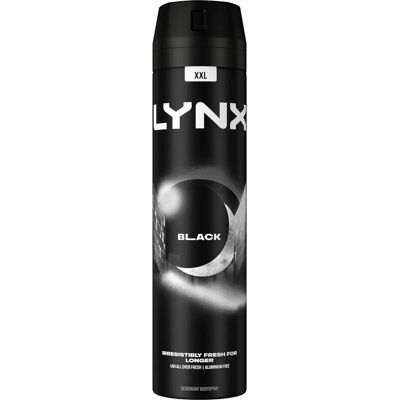 Lynx XXL Black 48 hours of odour-busting zinc tech Aerosol Bodyspray deodorant 250 ml Lynx XXL Black 48 hours of odour-busting zinc tech Aerosol Bodyspray deodorant 250 ml