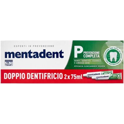 Unilever Italia Mentadent P Prevenzione Completa - 2x75ml Unilever Italia Mentadent P Prevenzione Completa - 2x75ml