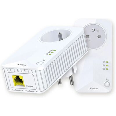 Strong Powerline 500 Kit - 2 Adaptadores Ethernet - Blanco Strong Powerline 500 Kit - 2 Adaptadores Ethernet - Blanco