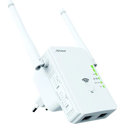 Répéteur Universel 300 de Strong - Extenseur de portée Wi-Fi - 2 antennes - LAN 100Mb - Wi-Fi - 2,4 GHz Répéteur Universel 300 de Strong - Extenseur de portée Wi-Fi - 2 antennes - LAN 100Mb - Wi-Fi - 2,4 GHz