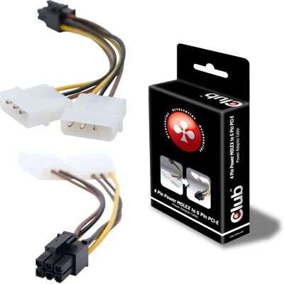 CLUB3D 4 PIN POWER MOLEX À 6 PIN PCI-E - Câble d'alimentation - Publicité CLUB3D 4 PIN POWER MOLEX À 6 PIN PCI-E - Câble d'alimentation - Publicité