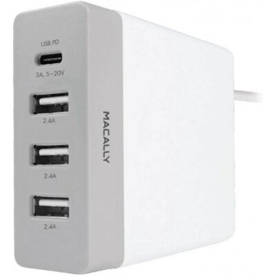 Carregador Macally HOME72UC-EU - 3 USB - Branco - Uso interno Carregador Macally HOME72UC-EU - 3 USB - Branco - Uso interno