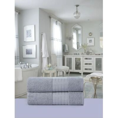 Muller Textiles Zilveren Katoen 4-delig Set Handdoeken - Handdoeken Muller Textiles Zilveren Katoen 4-delig Set Handdoeken - Handdoeken