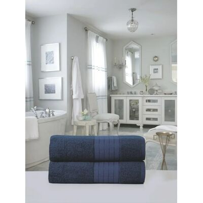 Muller Textiles Blau Baumwolle 4 stk - Handtuch Muller Textiles Blau Baumwolle 4 stk - Handtuch