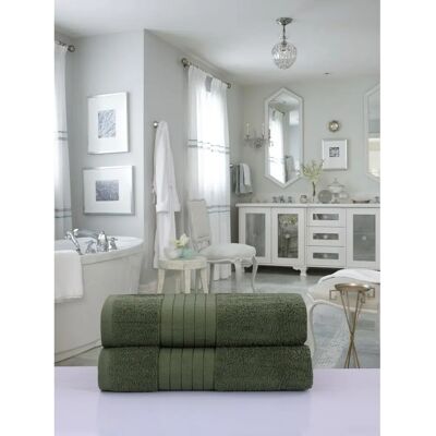 Muller Textiles Grüner Baumwollhandtuch-Set - 8 Stück Muller Textiles Grüner Baumwollhandtuch-Set - 8 Stück