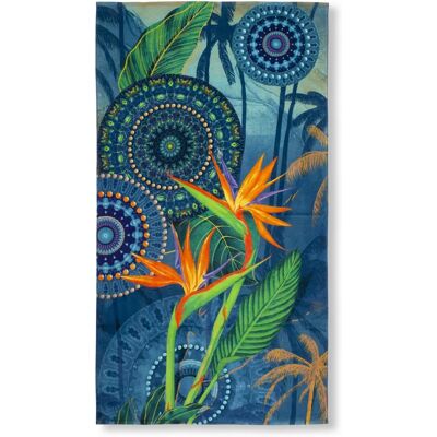 Hip Mandala Blau Baumwoll Velours Strandtuch - Strandtuch Hip Mandala Blau Baumwoll Velours Strandtuch - Strandtuch