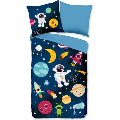 Kinderkamerbeddengoed PURE LUXURY COLLECTION - Planets - 135x200cm - Blauw Kinderkamerbeddengoed PURE LUXURY COLLECTION - Planets - 135x200cm - Blauw