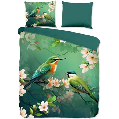 Pure - Tropische Vogels - Groen - 200x200/220 cm - Dekbedovertrek Pure - Tropische Vogels - Groen - 200x200/220 cm - Dekbedovertrek