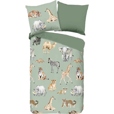 Pure Safari Grün Mikrofaser Bettwäsche - Kinderzimmer Deko Pure Safari Grün Mikrofaser Bettwäsche - Kinderzimmer Deko