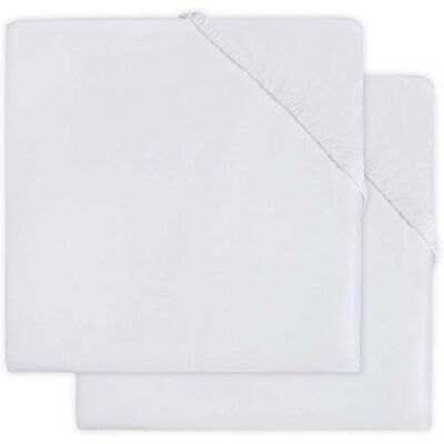 Drap-housse blanc Jollein pour berceau - 40/50 x 80/90 cm - Lot de 2 - Publicité Drap-housse blanc Jollein pour berceau - 40/50 x 80/90 cm - Lot de 2 - Publicité