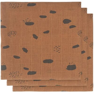 Jollein Panni in mussola di cotone per bebè - Confezione da 3, 70x70cm, Caramello Jollein Panni in mussola di cotone per bebè - Confezione da 3, 70x70cm, Caramello