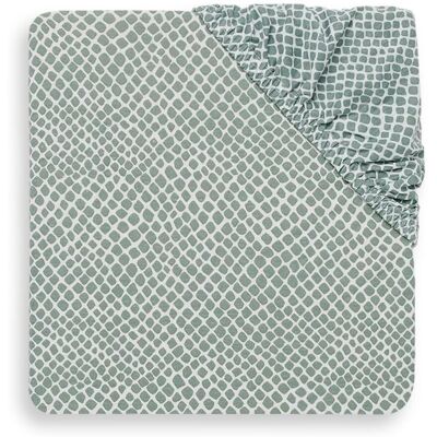 Jollein Ash Green Snake Jersey Dopasowany prześcieradło - Pościel dla dzieci Jollein Ash Green Snake Jersey Dopasowany prześcieradło - Pościel dla dzieci