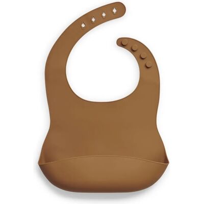 Jollein Baby Siliconen Slab - Caramel, Verstelbare Nek, BPA-vrij Jollein Baby Siliconen Slab - Caramel, Verstelbare Nek, BPA-vrij