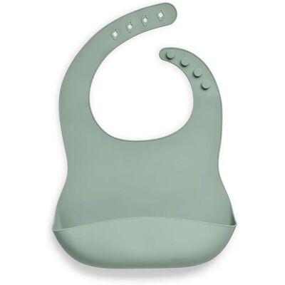 Bavoir en silicone Jollein Ash Green - Ajustable, Sans BPA Bavoir en silicone Jollein Ash Green - Ajustable, Sans BPA