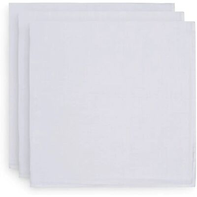 Jollein Babydoeken - 70x70cm, 3 stuks, Wit - Baby Cloths Jollein Babydoeken - 70x70cm, 3 stuks, Wit - Baby Cloths