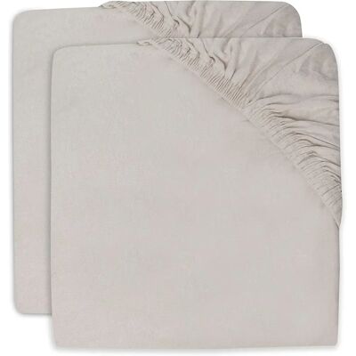 Jollein Sábana de cuna de jersey - Pack de 2 - Nuez - Para 40-90cm Jollein Sábana de cuna de jersey - Pack de 2 - Nuez - Para 40-90cm