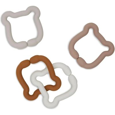 Jollein Anneaux de Dentition en Silicone pour Bébé - Couleurs Neutres Jollein Anneaux de Dentition en Silicone pour Bébé - Couleurs Neutres
